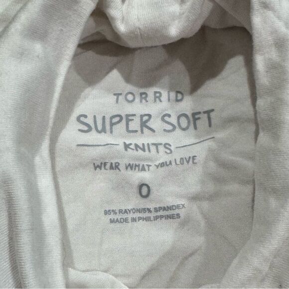 Torrid Super Soft Slub Turtleneck Top White Women’s Large - Picture 3 of 3